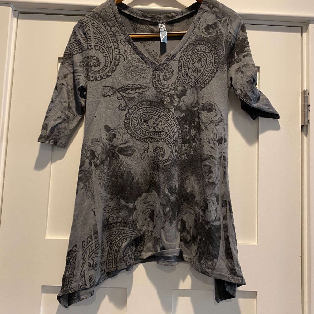 Maternity top, asymmetrical bottom, Espresso Maternity size S